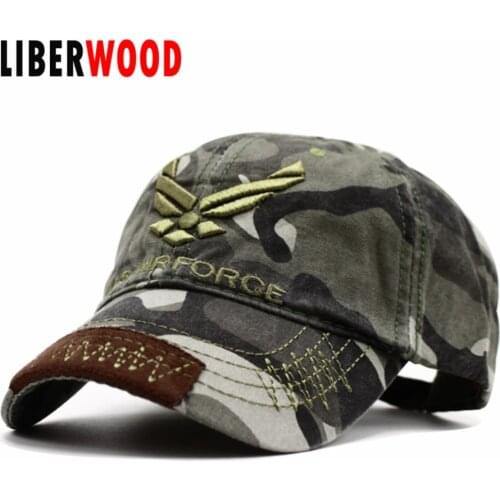 LIBERWOOD U.S. Airforce USAF Wings Embroidered Hat Tactical hats cap camouflage camo Adjustable Buckle cap Men Women baseball