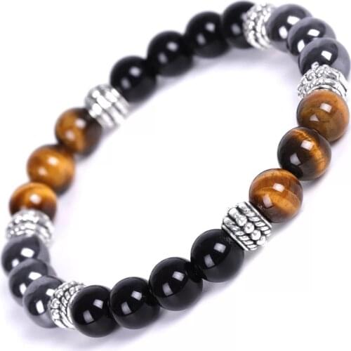 Magnetic therapy weight loss bracelet anti-fat natural crystal color mixing fitness magnetic health care bracelet