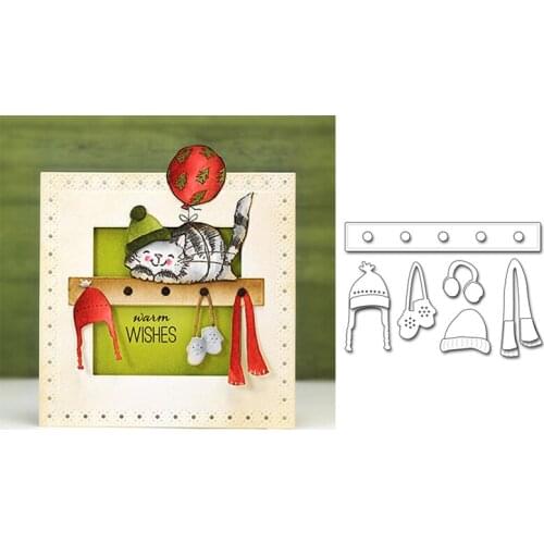 12pcs/Set Winter Wardrobe Metal Cutting Dies for DIY Scrapbooking Photo Album Embossing Paper Cards Making Decorative Crafts