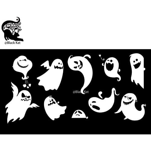 10Pcs Ghosts with Different Emotions Cutting Dies Halloween Set Metal Stencil For DIY Scrapbooking Craft