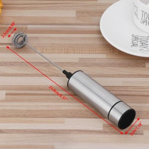Powerful Electric Milk Frother With 2pcs Stainless Steel Spring Whisk Foam Maker Dropshipping
