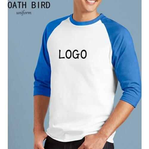 Hot Sale Men Plain Classic O Neck Cotton Casual 3/4 Raglan T-shirt Custom Printed Tshirt Men Logo