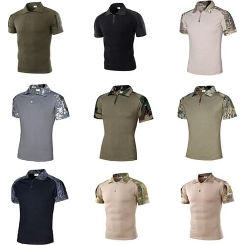 Men Summer Military Uniform Short Sleeve T-shirt Tactical Combat Shirt 10Color Cotton Airsoft Top Amry Suit Camouflage Work Wear
