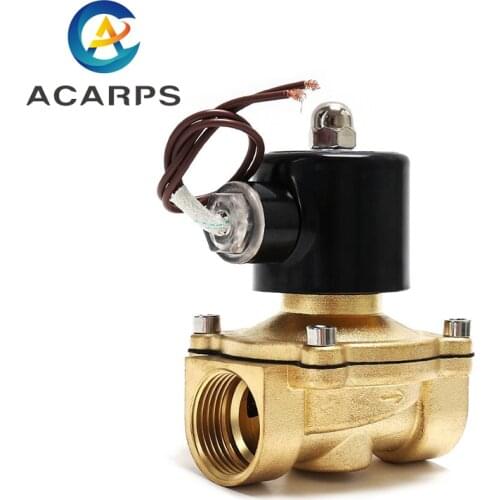 3/8" 1/2" 3/4" 1" 1-1/4" 1-1/2" 2" Normally Closed Brass Solenoid Valve 24 Hours Energized Without Heat 220V