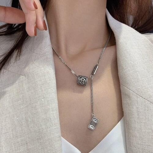 POPACC 925 Sterling Silver Money Heavy Chain Necklace for Women Handmade Jewelry