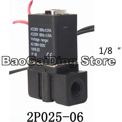2 Way 1/8" 1/4" Inch Pneumatic 2P025-06 2P025-08 Plastic Electric Solenoid Valve Water Air Oil Drinking NBR