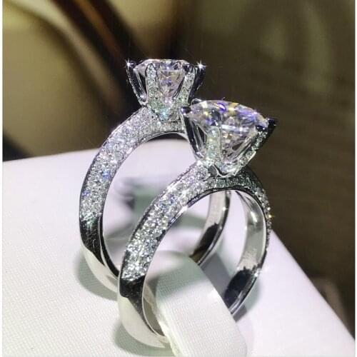 Half of The Country Promise Ring Luxury Crystal Cubic Zirconia Rings for Women Valentines Anniversary Gift