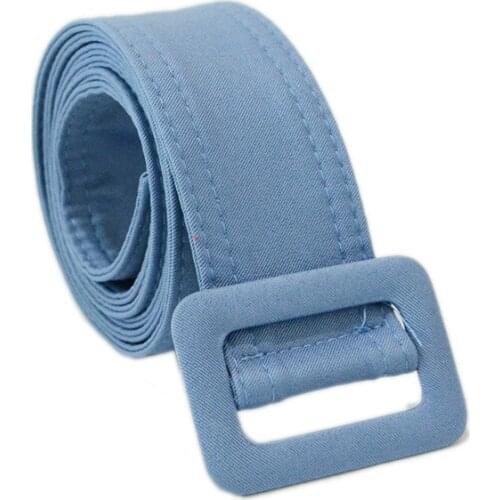 Candy Color Canvas Wide Belt Casual Solid Down Jacket Coat Decorative Waist Belt Square Buckle Brief Wide Long Belt Corset Belt