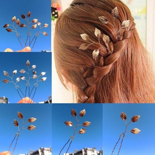 Luxury Handmade Leaves Hair Pin Clip Crystal Rhinestone Wedding Hairpins Sticks for Women Girls Hair Styling Jewelry Accessories