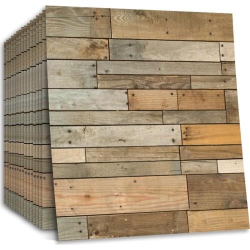 Brown Wood Peel and Stick Wallpaper Shiplap 3D Self Adhesive Contact Paper Plank for Countertop Cabinet Shelf Drawer Wall Door