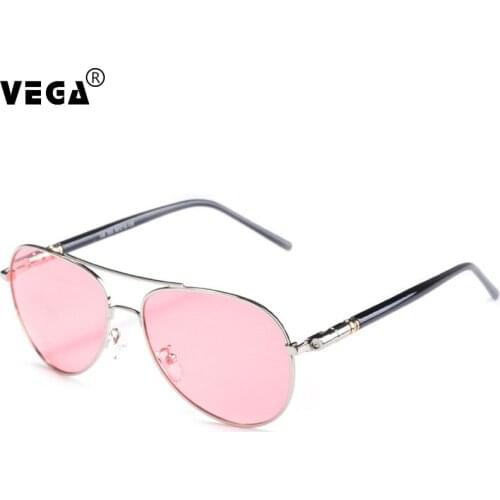 VEGA Pink Tinted Sunglasses Polarized Light Colored Sunglasses Pilot red Tint Sunglass Men Women 209