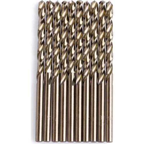 10Pcs 4mm M35 Round Shank HSS-Co Cobalt Twist Drill Spiral Drill Bit New