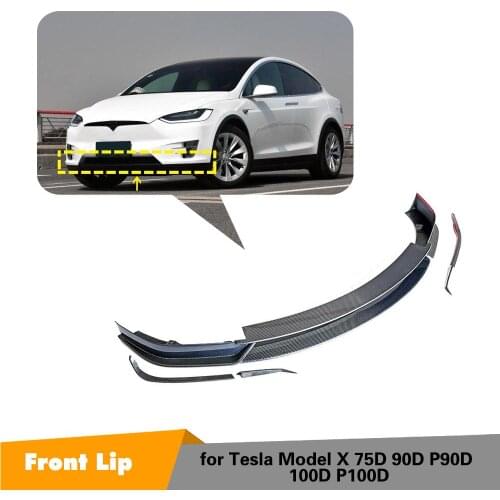 Carbon Fiber Front Bumper Lip Spoiler Bumper Lip Spoiler For Tesla MODEL X 2016-2018