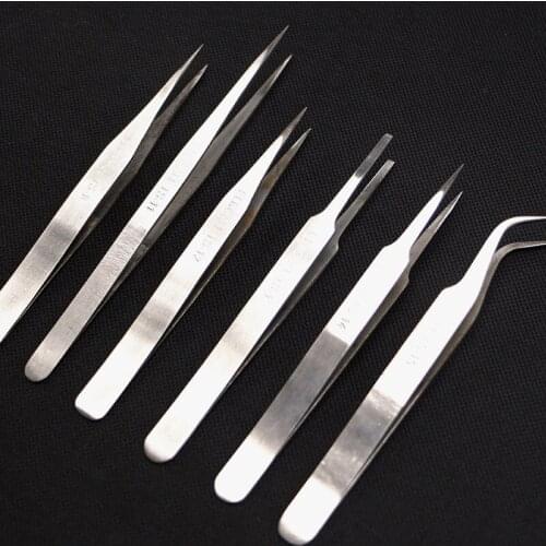 TS10-15 6pcs/lot High Quality Stainless Steel Anti-static Tweezer Maintenance Tool Thickness Hardness