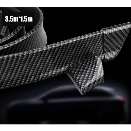 Car Universal Carbon Fiber Tail Wing Car Trim Strip Free Perforated Spoiler PVC Soft Small Tail Fixed Wind Wing