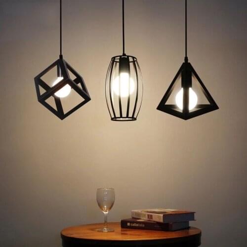 LOFT Vintage iron Pendant Lights Retro Industrial black Shade pendant lamp Restaurants Bar Dining Room Decoration Lighting E0102