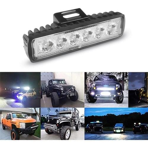 2pcs Waterproof IP65 18W 12V LED Light Bar work truck offroad spot work light tractor atv For Driving Working emergency Fog lamp