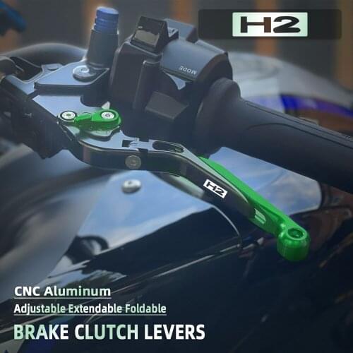 Motorcycle Accessories Extendable Adjustable Foldable Handle Levers Brake Clutch With H2 LOGO For Kawasaki H2 / H2R 2015 2016