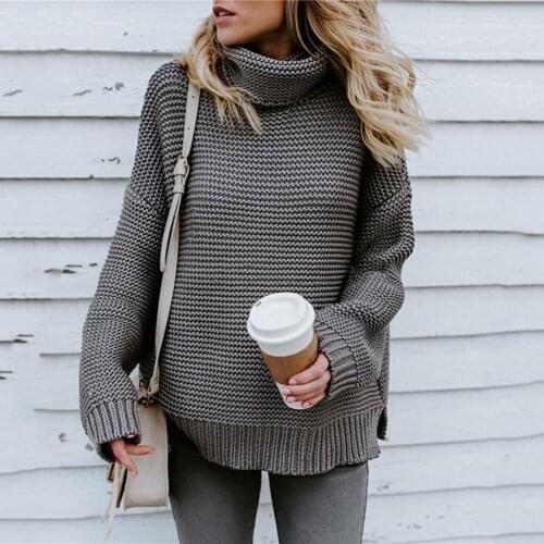 Women Autumn Winter Long Sleeve Turtle Neck Casual Knitted Pullover Sweater Top Ladies warm winter high neck knitwear