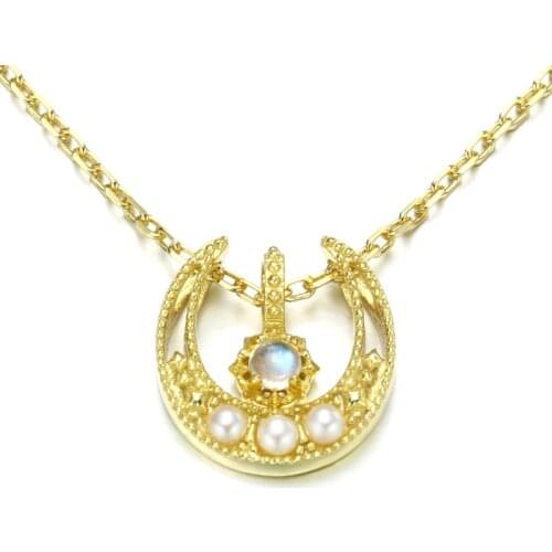 Luxury 925 sterling silver necklaces moonlight stone pendant pearl necklaces for women suits choker accessories jewelry Gifts