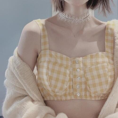 Womens Sexy Cute Kawaii Schoolgirl Lingerie Plaid Bra and Pantry Set Underwear Naughty School Student Sleep Role Play Costumes