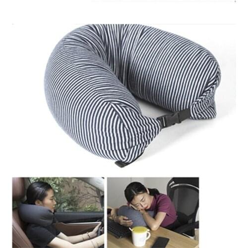 1Pcs U Shaped Travel Pillow Portable Car Flight Soft Inflatable Neck Rest Neck Support Headrest Cushion Soft Nursing Cushion