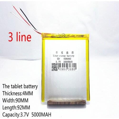 3.7V 5000mAH Li-ion( Polymer lithiumion) battery for 7,8,9 inch tablet PC ICOO D70pro II,Sanei 4.0*90*92mm Free Shipping
