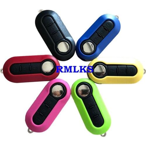 3 Buttons Flip Remote Key COMBO Colorful Case Shell Cover for FIAT 500 Panda Punto Bravo Alarm Keyless Entry Fob Car Accessories
