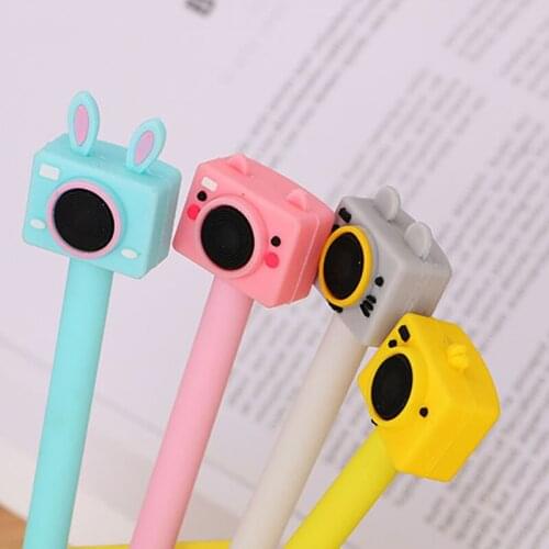 4Pcs Creative Camera Gel Pen Cute Pen Stationary Kawaii School Supplies Gel Ink Pen School Stationary Office Kids Gift