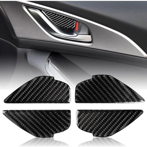 4Pcs Universal Carbon Fiber Car Inner Door Handle Stickers for Mazda 3 Axela