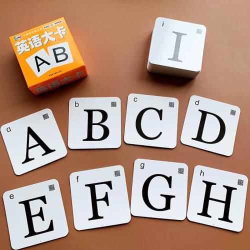 44Pcs Montessori Learn English Black And White Card Alphabet Card Educational Game Flash Card Toy for ChildrenToys Free shipping