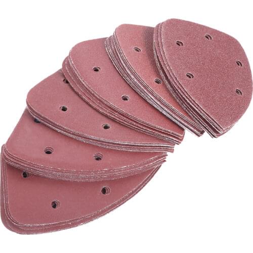 84pcs Sandpaper 5 Hole Reddish Brown Sand Paper for Wood Plastic Leather Grinding Sanding Tools 140mmx90mm