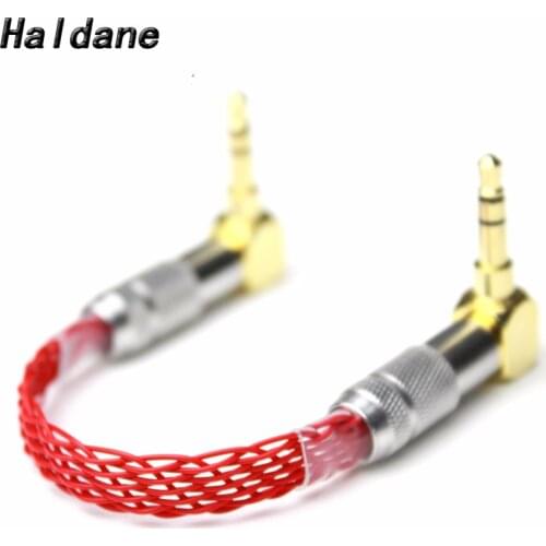 Free shipping Haldane 10cm 3.5mm to 3.5mm 8 cores 7N OCC Silver Plated 3.5 mm Stereo Audio Hifi Audio Car AUX cable (Red)
