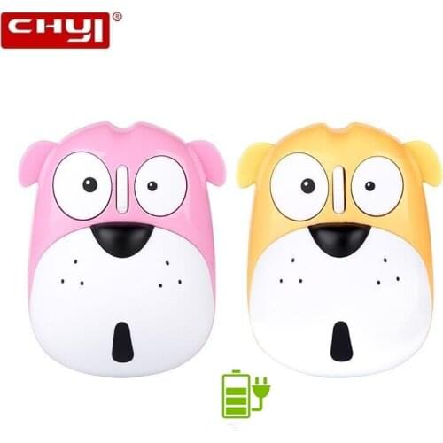 CHYI 2.4Gzh Wireless Mouse Lovely Dog Rechargeable Silent Computer Mouse 1200 DPI Noiseless Mice for Kids PC Laptop Notebook