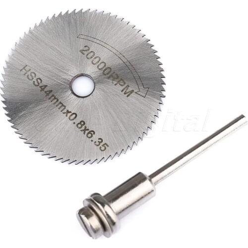 DRELD 44mm HSS Cutting Disc Circular Saw Blade Cutter Cutting Cut Off Wheel Disc +3.175mm Mandrel for ABS Wood Plastic Cutter