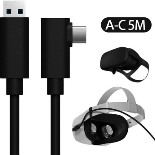 5M Data Cable For Oculus Quest 2 Cable USB3.1 Compatability Right Angle Type-c Data Transfer Fast Charge For Oculus Quest 2 VR