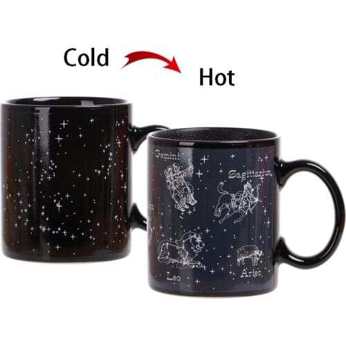 Creative 12 constellations Discoloration Mugs Personalized Shape Office Coffee Milk Cup 350ml Color Change Mug Surprised Gift