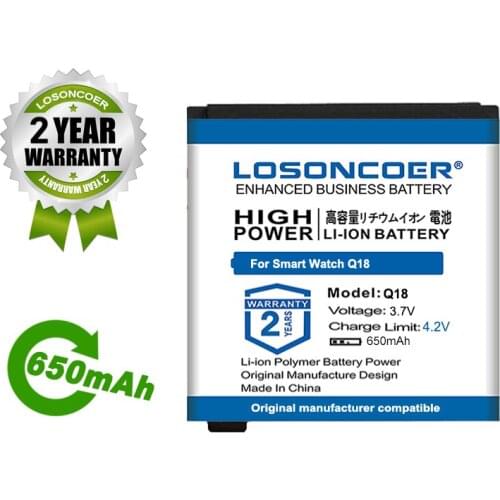 LOSONCOER Battery 650mAh Li-ion Polymer Battery for Smart Watch Q18 Robot Lithium Batteries