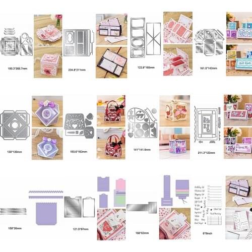 Metal Cutting Die Flower Heart Letter Lace Round Square Make Box Bag Card Diy Scrapbook Craft Stencils Stamp Embossing Paper New