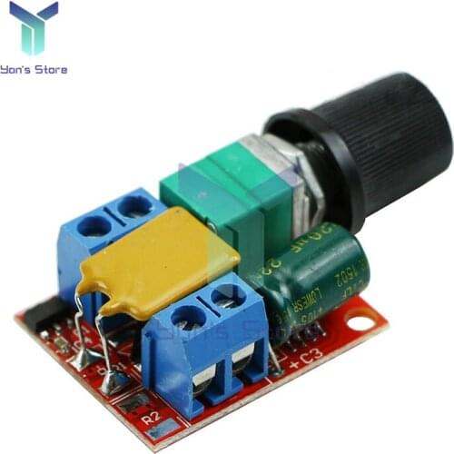 Mini DC Motor Governor PWM Speed Controller Module 3V 6V 12V 24V 35VDC 90W 5A DC Motor Speed Regulator Control Switch LED Dimmer