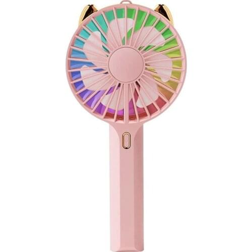 Mini Fan Portable Small Fan 3 in 1 Handheld Fan with 7 Colors LED Night Lights 3 Adjustable Speeds for Kids Girls Women Outdoors