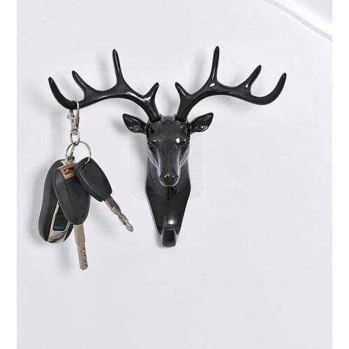 Wall Hanging Hook Vintage Deer Head Antlers for Hanging Clothes Hat Scarf Key Deer Horns Hanger Rack Wall Decoration