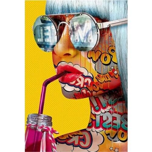 New 5D DIY Graffiti Women Portrait Diamond Painting Wall Mural Art Picture Home Decoration Gift