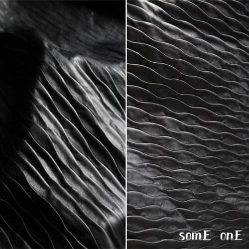 New Retro Scale Texture Leather Fabric Artsy Black DIY Patches Bags Bows Stage Jacket Locomotive Suit Cosplay Designer Fabric