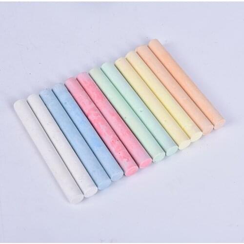 New Practical 12 Pcs Dustless Chalk Pen Drawing Chalks For Blackboard 6 Colors Stationary Office School Supplies Accessories