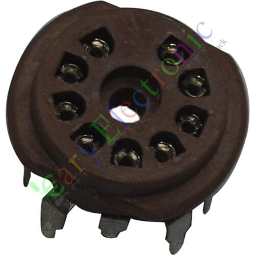 Wholesale and retail 2pc 9pin PCB Bakelite Vacuum tube sockets value For 12AX7 6P1 6N1 6N3 audio amp free shipping