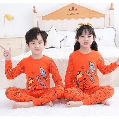 Autumn Winter Boys Girls Clothing Sets Two Piece Pajamas Children Sleepwear Suit Cartoon Baby Clothes Set Cotton Kids Pyjamas