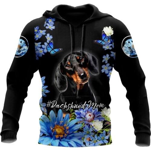 PLstar Cosmos 3Dprint Newest Dachshund Dog Pet Art Harajuku Premium Streetwear Funny Unique Casual Hoodies/Sweatshirt/Zip T-4
