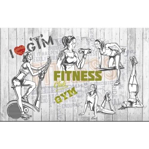 Custom mural 3d photo wallpaper Fashion retro silhouette plank tooling fitness club home decor wallpaper for wall 3 d in rolls