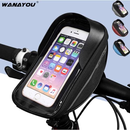 Phone Holder For Bike,Waterproof Bicycle Handlebar Cell Mobile Phone Case,6.3 Inch Touch Screen Bicycle Bags Bike Accessories